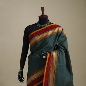Green - kandangi chettinad cotton saree with border 14