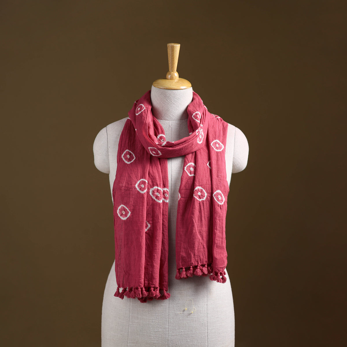 Kutch Handwoven Organic Kala Cotton Bandhani Stole 56