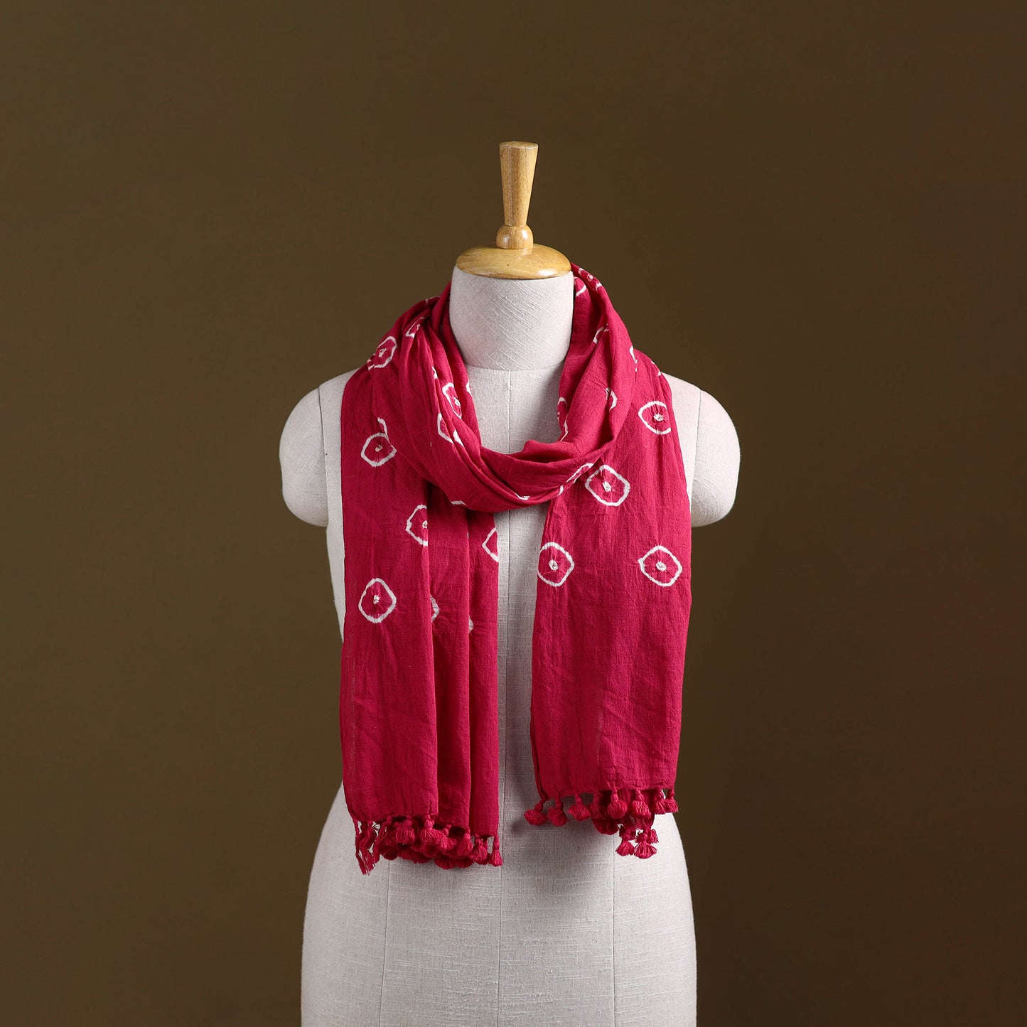 Kutch Handwoven Organic Kala Cotton Bandhani Stole 57