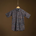 Natural Dyed Hand Block Print Cotton Men Half Sleeve Ajrakh Shirt 02
