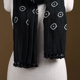 Kutch Handwoven Organic Kala Cotton Bandhani Stole 58