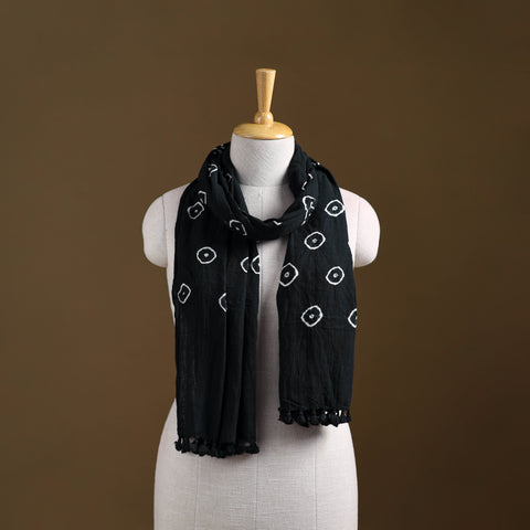 Kutch Handwoven Organic Kala Cotton Bandhani Stole 58