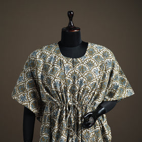 Ajrakh hand block print natural dyed cotton short kaftan 49