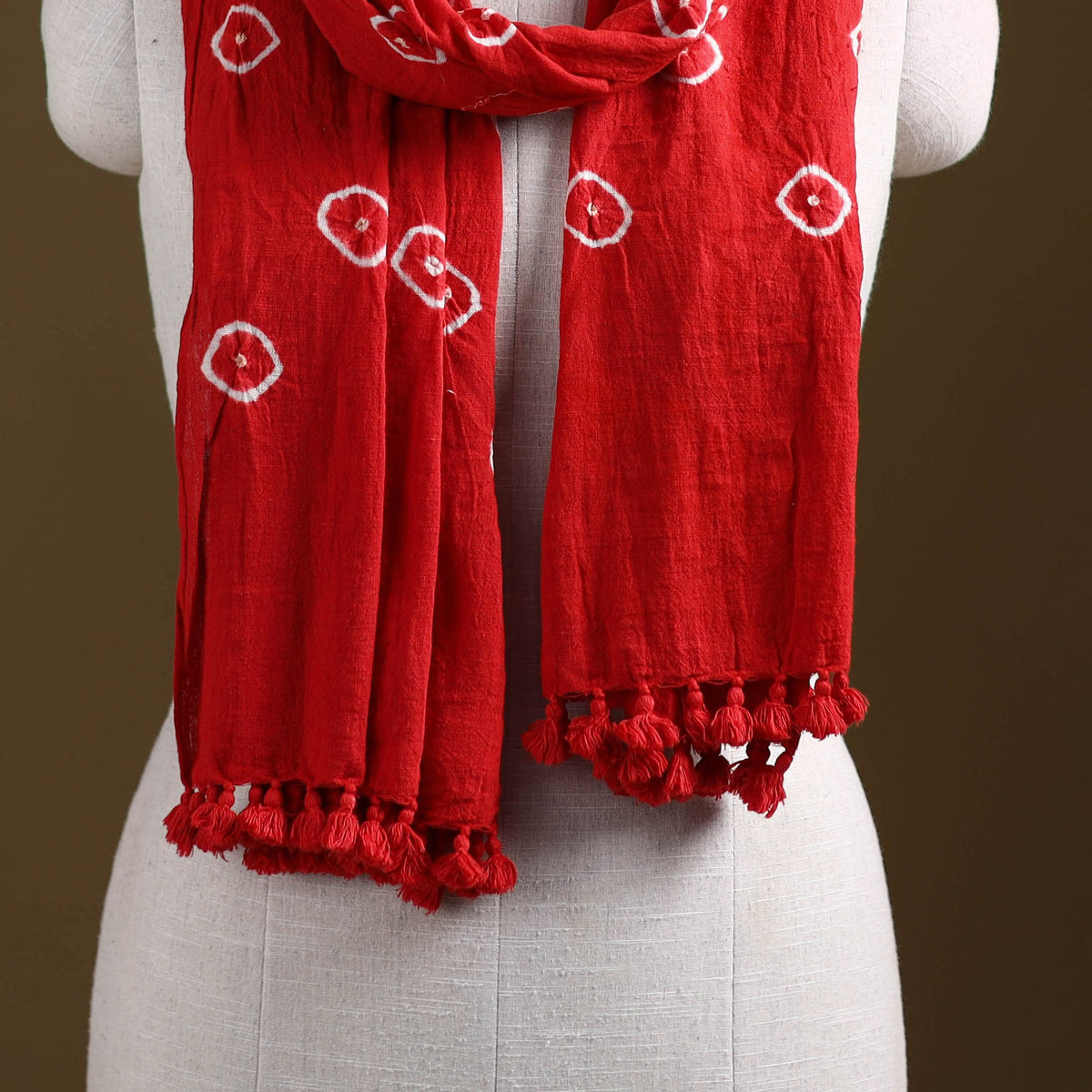 Kutch Handwoven Organic Kala Cotton Bandhani Stole 59