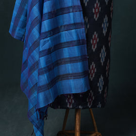 Pochampally Ikat Cotton Unstitched Dress Material: Kurta & Dupatta 24