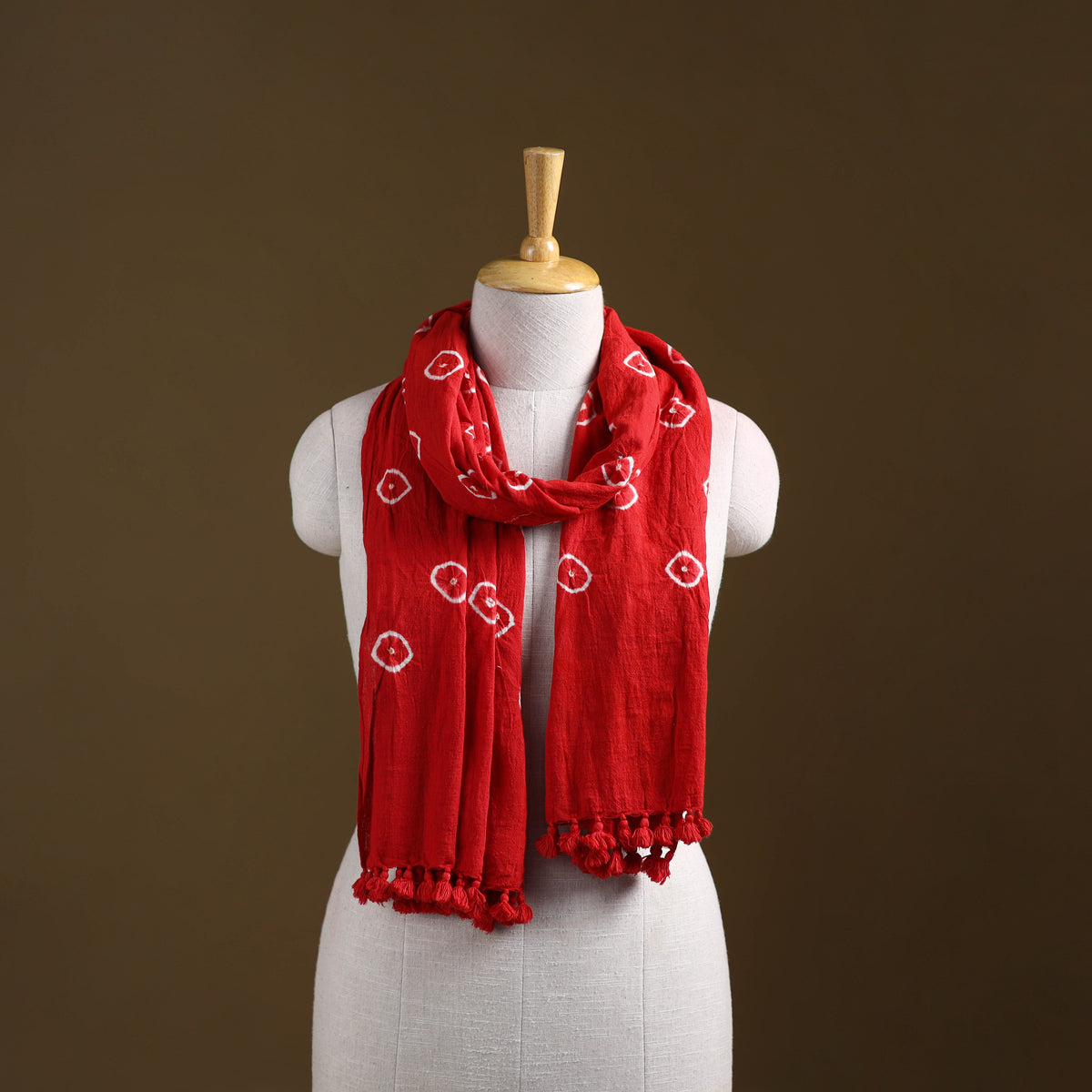 Kutch Handwoven Organic Kala Cotton Bandhani Stole 59