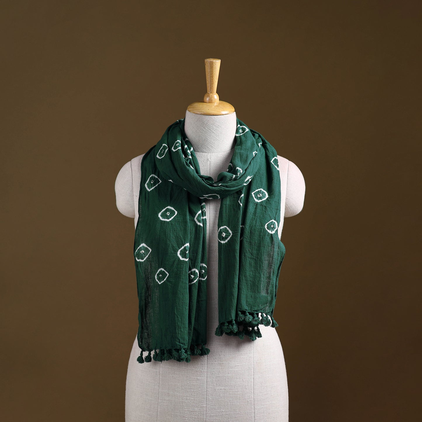 Kutch Handwoven Organic Kala Cotton Bandhani Stole 60
