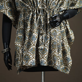 Ajrakh hand block print natural dyed cotton short kaftan 49