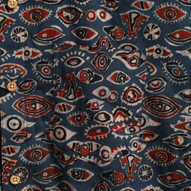 Natural Dyed Hand Block Print Cotton Men Half Sleeve Ajrakh Shirt 02