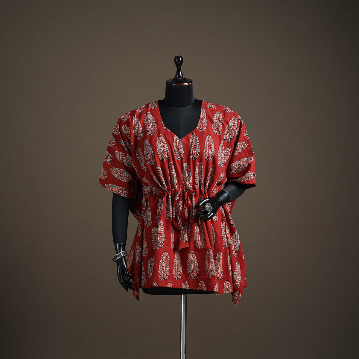 Ajrakh Hand Block Print Natural Dyed Cotton Short Kaftan 50