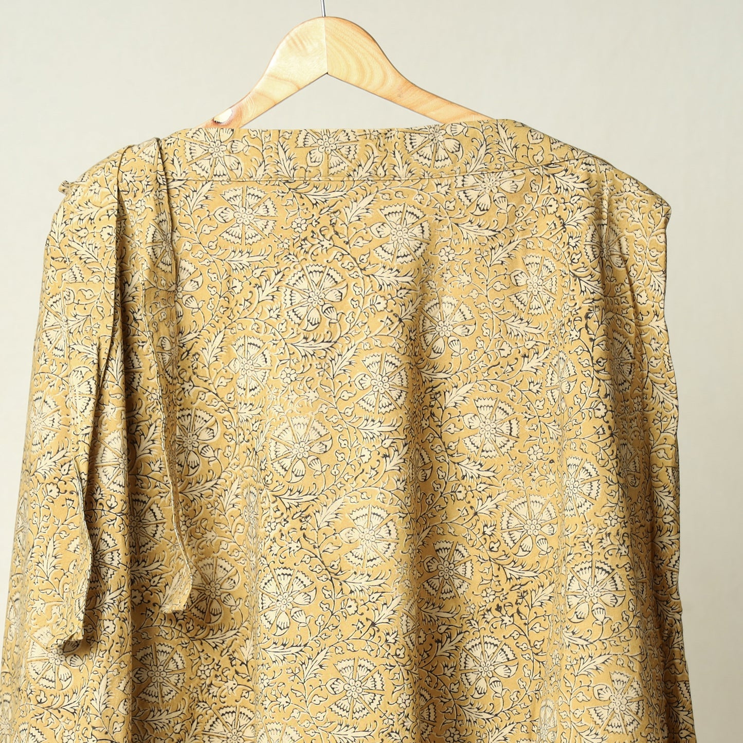 Yellow - Kalamkari Block Printed Cotton Wrap Around Skirt