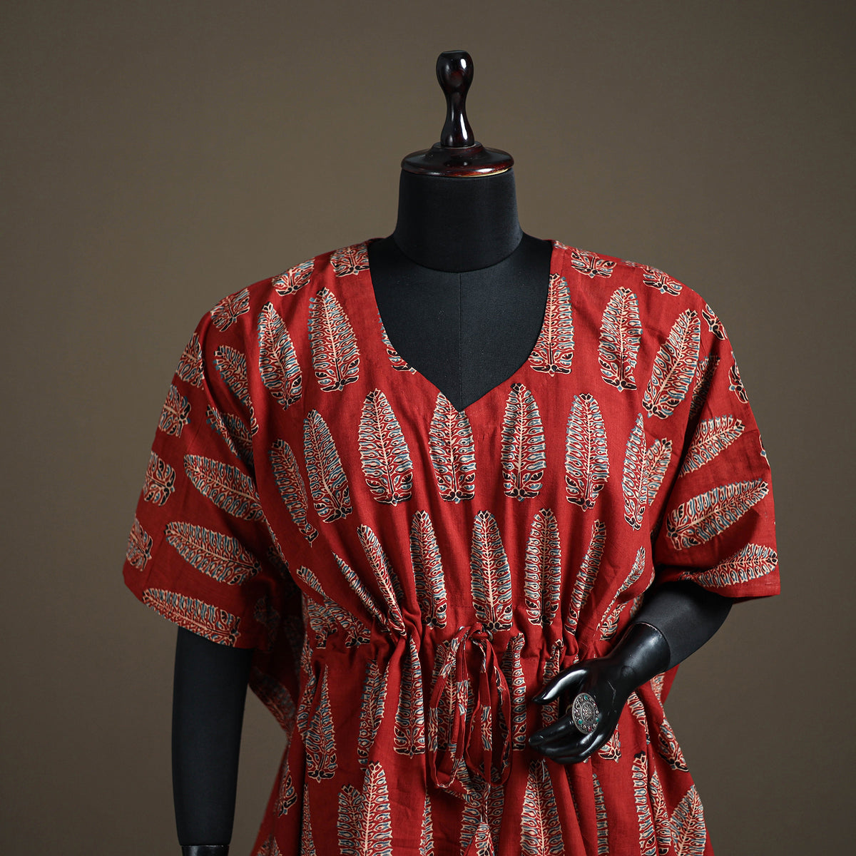Ajrakh Hand Block Print Natural Dyed Cotton Short Kaftan 50