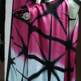 Multicolor - Shibori Clamp Dyed Modal Silk Dupatta with Zari Border 19