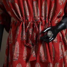 Ajrakh Hand Block Print Natural Dyed Cotton Short Kaftan 50