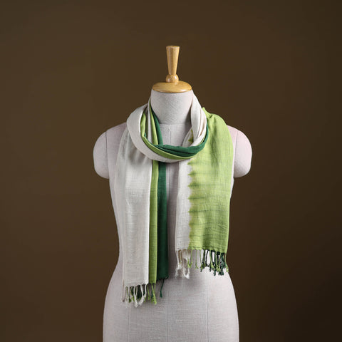 Green - Kutch Tie-Dye Handwoven Organic Kala Cotton Stole 01