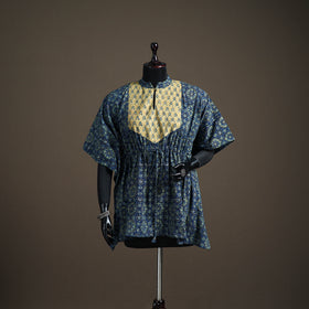 Ajrakh Hand Block Print Natural Dyed Cotton Short Kaftan 51
