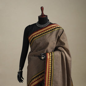 Brown - kandangi chettinad cotton saree with border 15