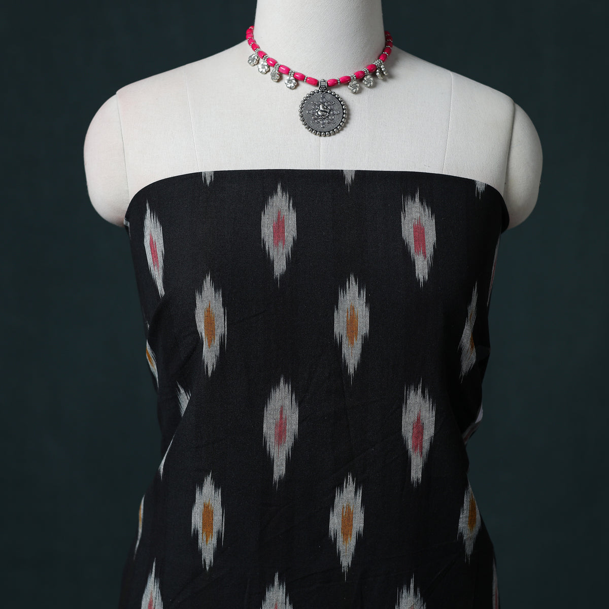 Pochampally Ikat Cotton Unstitched Dress Material: Kurta & Dupatta 25