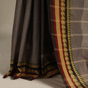 Brown - kandangi chettinad cotton saree with border 15