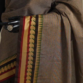 Brown - kandangi chettinad cotton saree with border 15