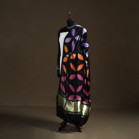 Multicolor - Shibori Clamp Dyed Modal Silk Dupatta with Zari Border 20
