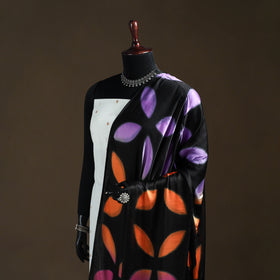 Multicolor - Shibori Clamp Dyed Modal Silk Dupatta with Zari Border 20