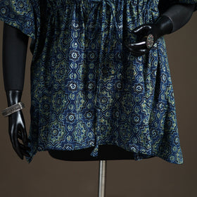 Ajrakh Hand Block Print Natural Dyed Cotton Short Kaftan 51
