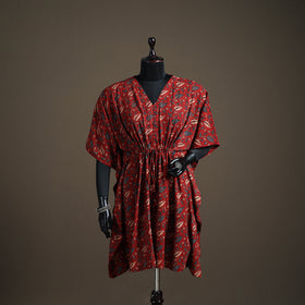 Ajrakh Hand Block Print Natural Dyed Cotton Kaftan (Medium) 52