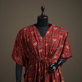 Ajrakh Hand Block Print Natural Dyed Cotton Kaftan (Medium) 52