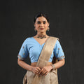 Buy Blue Zardozi Hand Embroidery Cotton Blouse Online
