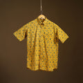 Natural Dyed Hand Block Print Cotton Men Half Sleeve Ajrakh Shirt 09