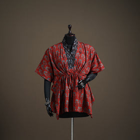 Ajrakh Hand Block Print Natural Dyed Cotton Short Kaftan 53