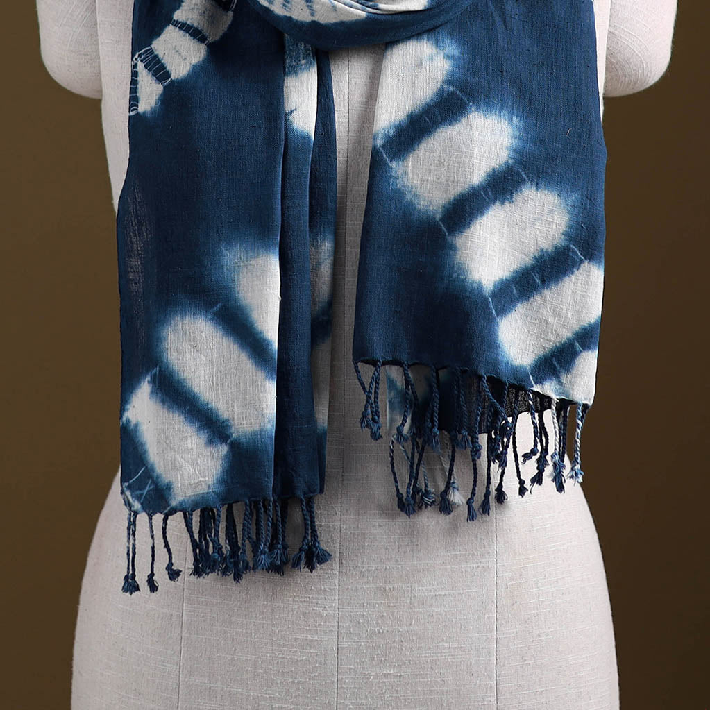 Kutch Handwoven Organic Kala Cotton Shibori Stole 09