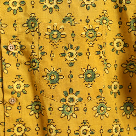 Natural Dyed Hand Block Print Cotton Men Half Sleeve Ajrakh Shirt 09