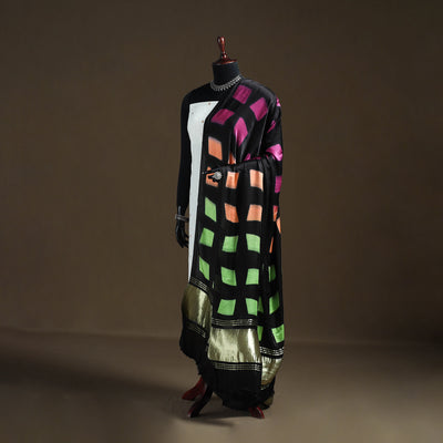 Multicolor - Shibori Clamp Dyed Modal Silk Dupatta with Zari Border 23