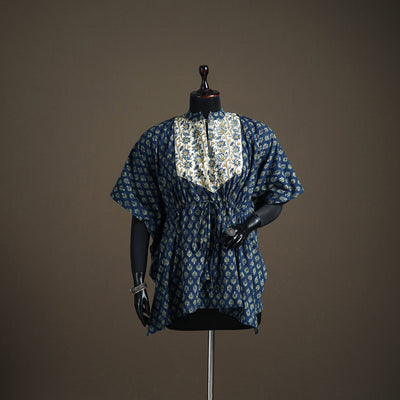 Ajrakh Hand Block Print Natural Dyed Cotton Short Kaftan 54
