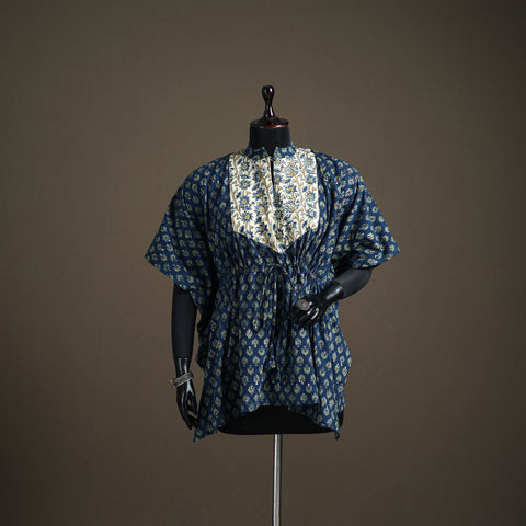Ajrakh Hand Block Print Natural Dyed Cotton Short Kaftan 54