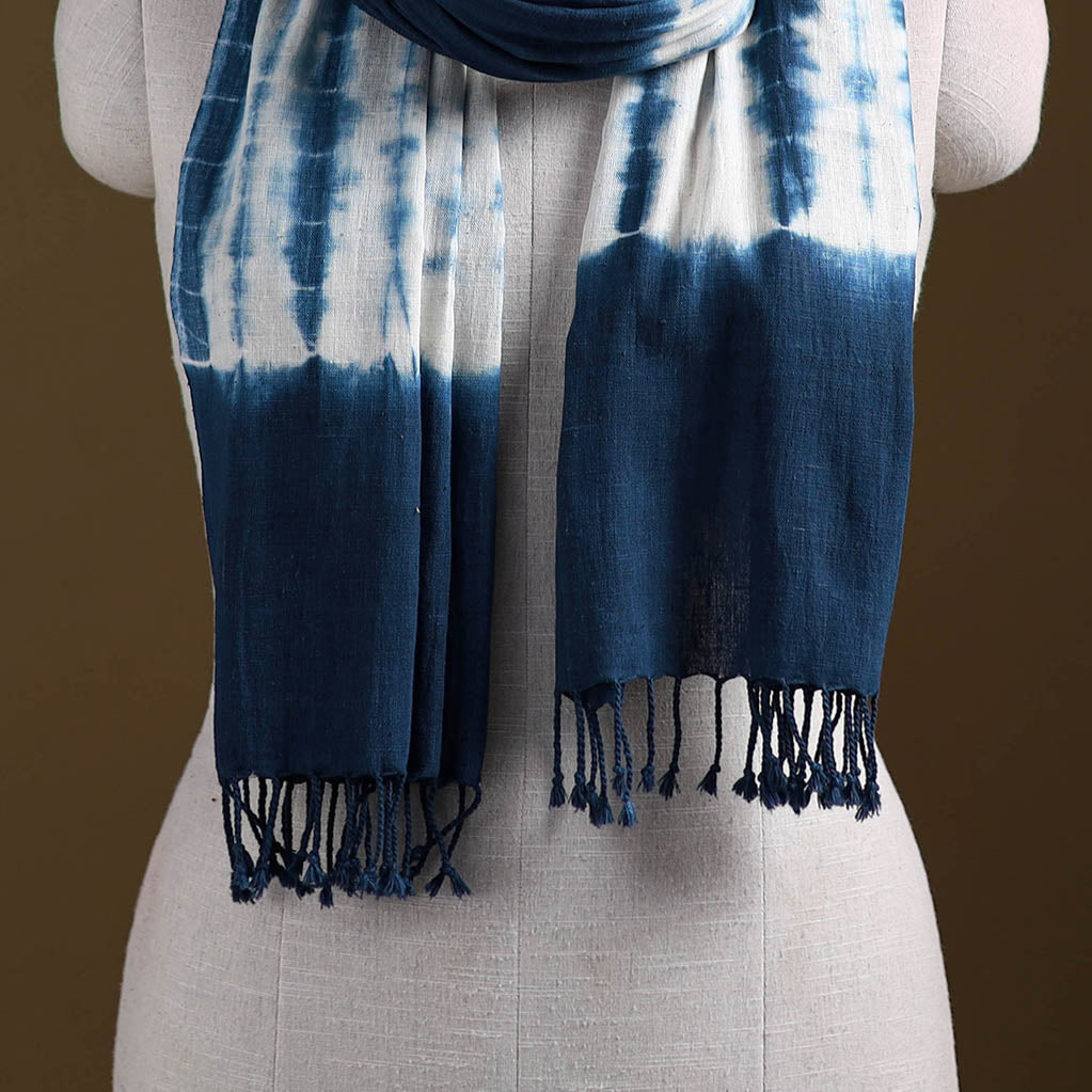 Kutch Handwoven Organic Kala Cotton Shibori Stole 11