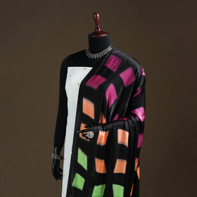Multicolor - Shibori Clamp Dyed Modal Silk Dupatta with Zari Border 23