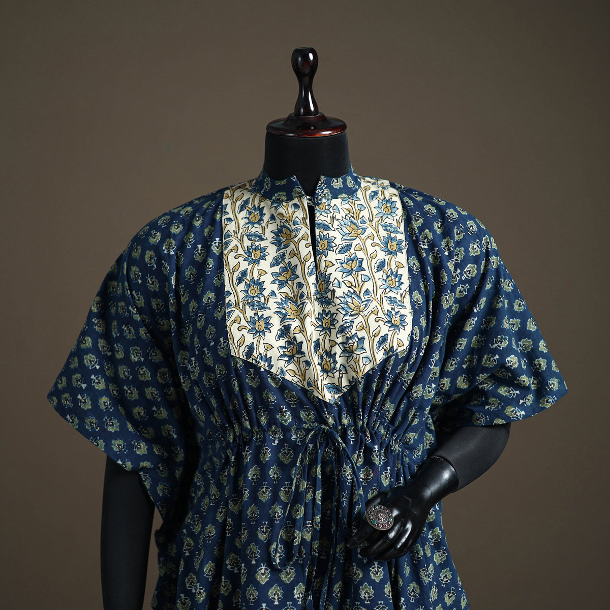 Ajrakh Hand Block Print Natural Dyed Cotton Short Kaftan 54