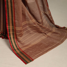 Brown - kandangi chettinad cotton saree with border 17