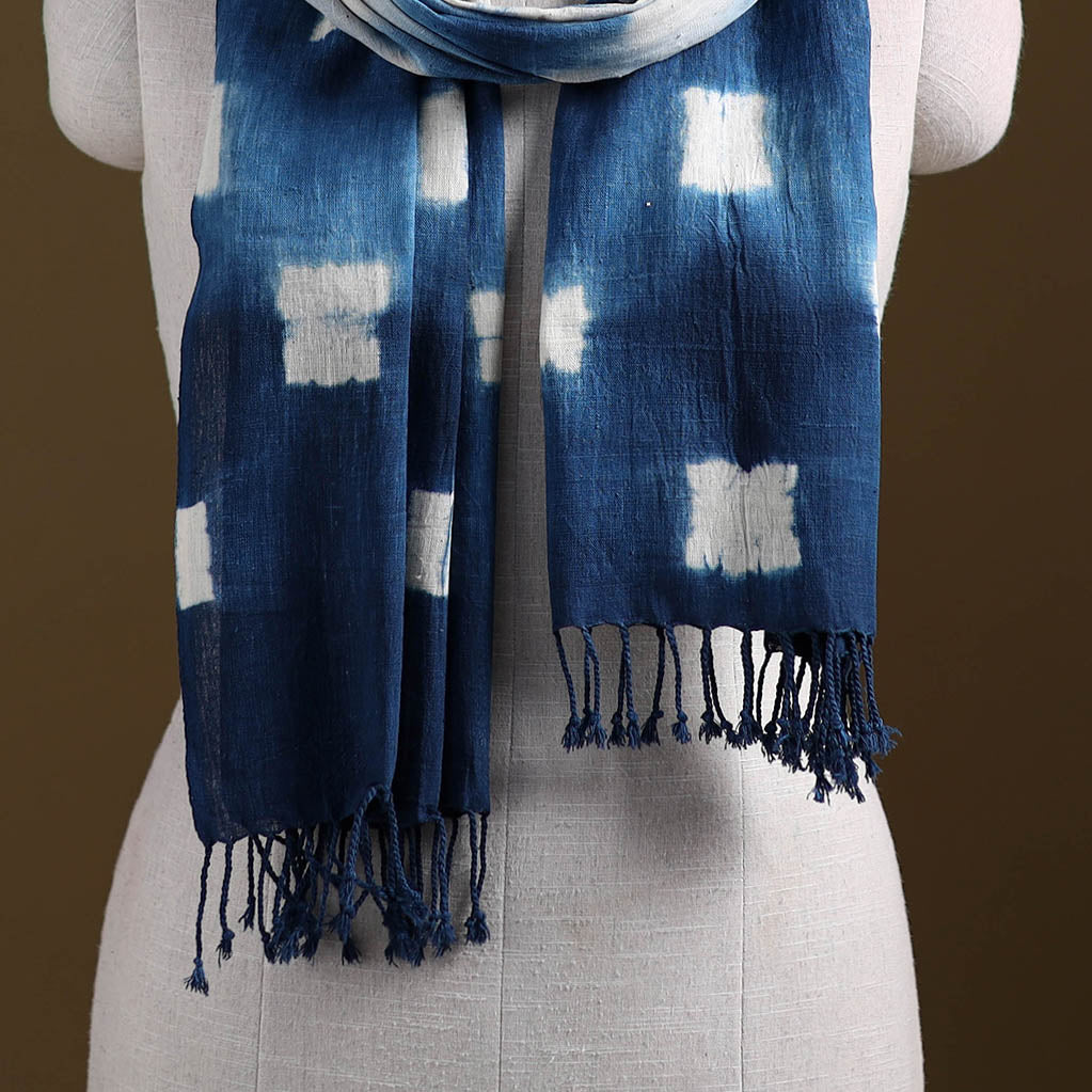 Kutch Handwoven Organic Kala Cotton Shibori Stole 12