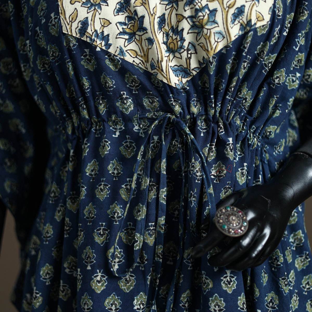 Ajrakh Hand Block Print Natural Dyed Cotton Short Kaftan 54