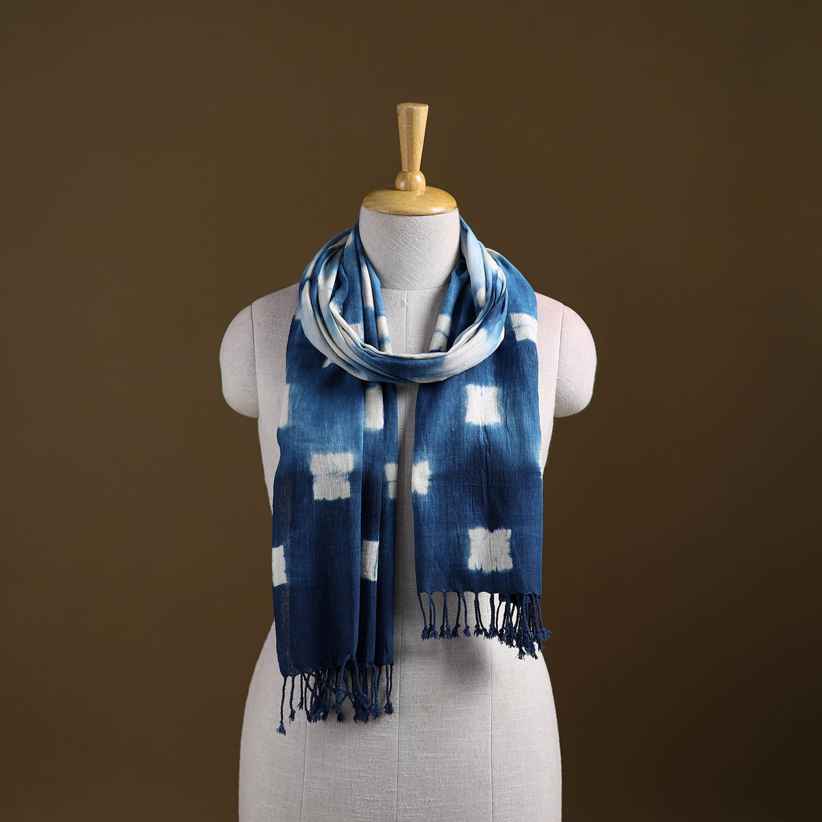 Kutch Handwoven Organic Kala Cotton Shibori Stole 12