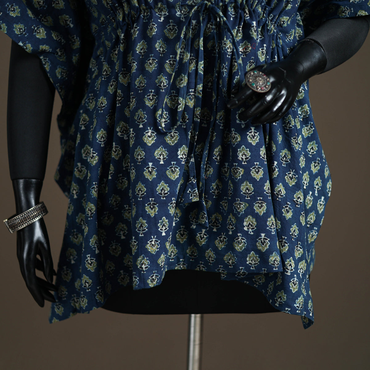 Ajrakh Hand Block Print Natural Dyed Cotton Short Kaftan 54