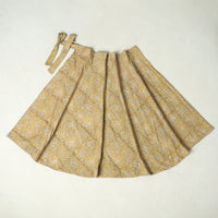 Yellow - Kalamkari Block Printed Cotton Wrap Around Skirt