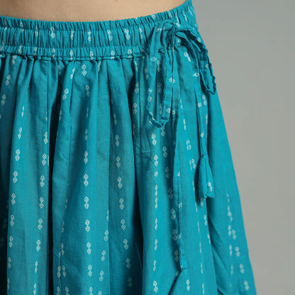 Blue - Jacquard Patchwork 24 Kali Cotton Long Skirt 29
