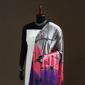 Multicolor - Shibori Clamp Dyed Modal Silk Dupatta with Zari Border 24