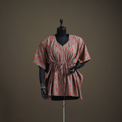 Ajrakh Hand Block Print Natural Dyed Cotton Short Kaftan 55