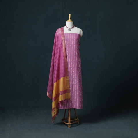 Pochampally Ikat Cotton Unstitched Dress Material: Kurta & Dupatta 29